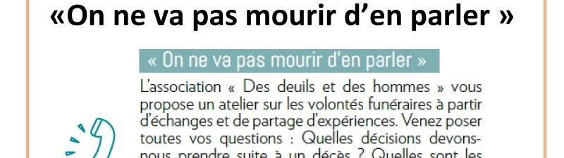 Atelier « On ne va pas mourir d'en parler »